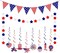 Memorial Day Decorations 4th/Fourth of July Patriotic Decorations Set-Red White Blue Paper USA Flag Pennant, Star Streamer, Hanging Swirls Party Decor Supplies for Mantle Home Fireplace